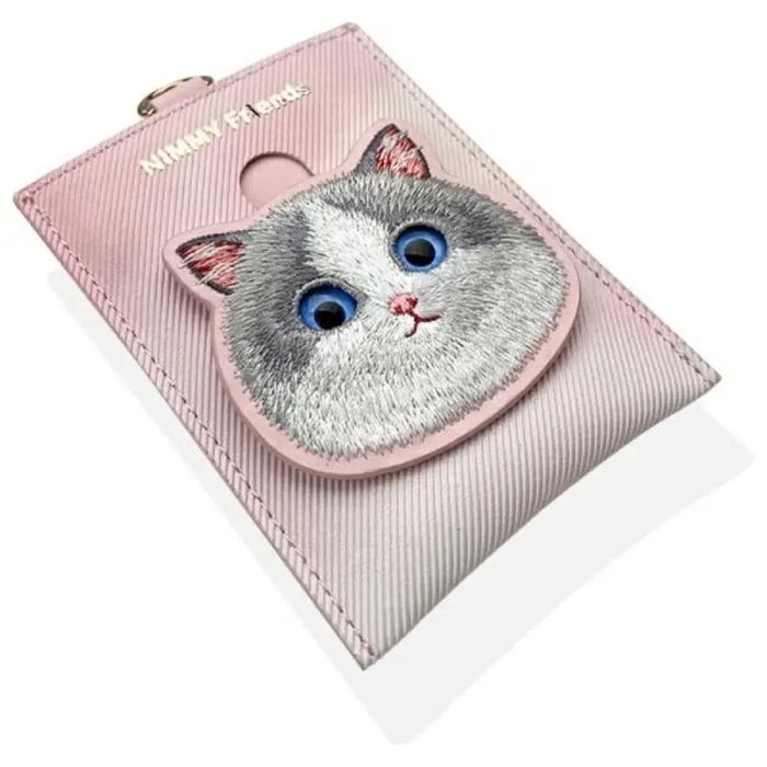 Поставка за карти Nimmy Big Eyed Pet 2.0 Cat Wallet - розова