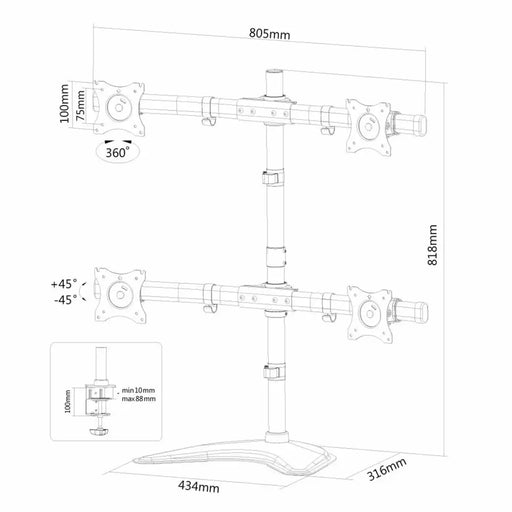 Поставка за монитор Neomounts NM D335D4BLACK 8 kg