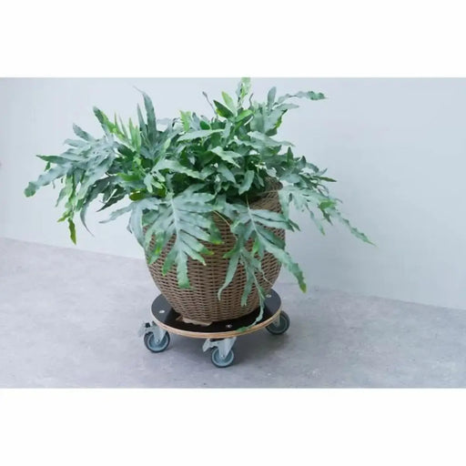 Поставка за Саксия с Колелца Nature Дървен Ø 38 cm