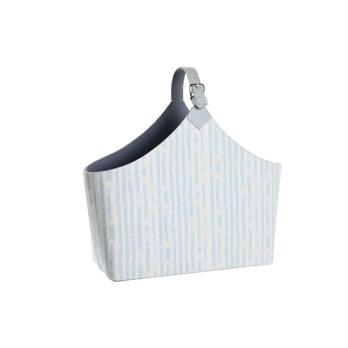 поставка за списания DKD Home Decor 49 x 17 x 45 cm Син Бял