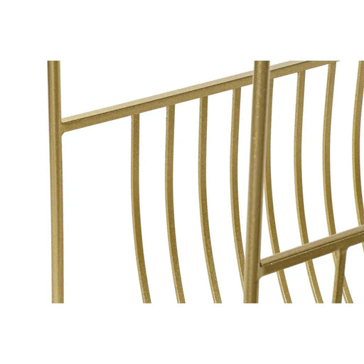 поставка за списания DKD Home Decor Огледало Златен Метал