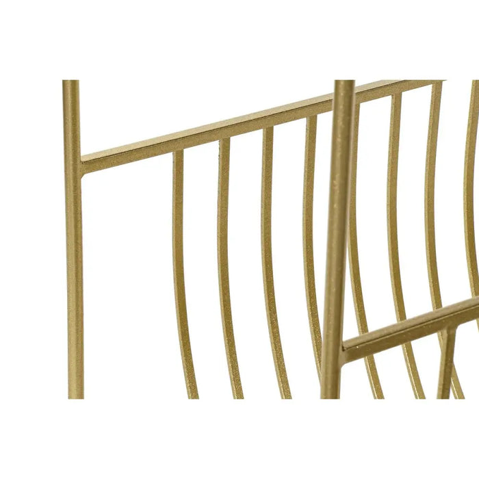 поставка за списания DKD Home Decor Огледало Златен Метал