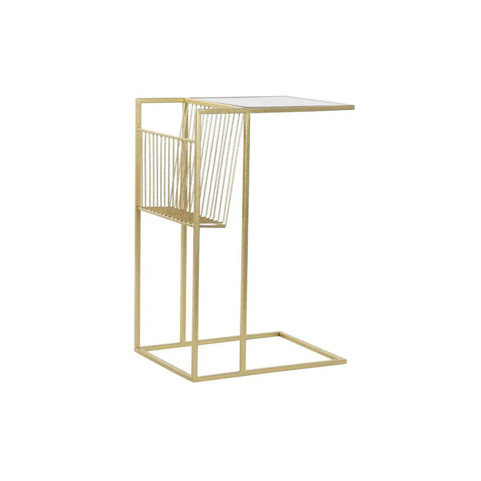 поставка за списания DKD Home Decor Златен Метал Огледало