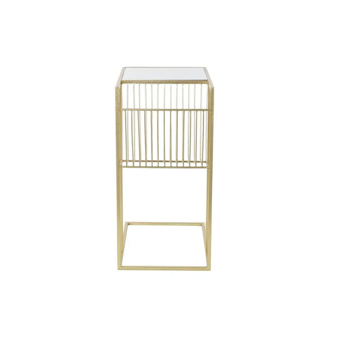 поставка за списания DKD Home Decor Златен Метал Огледало