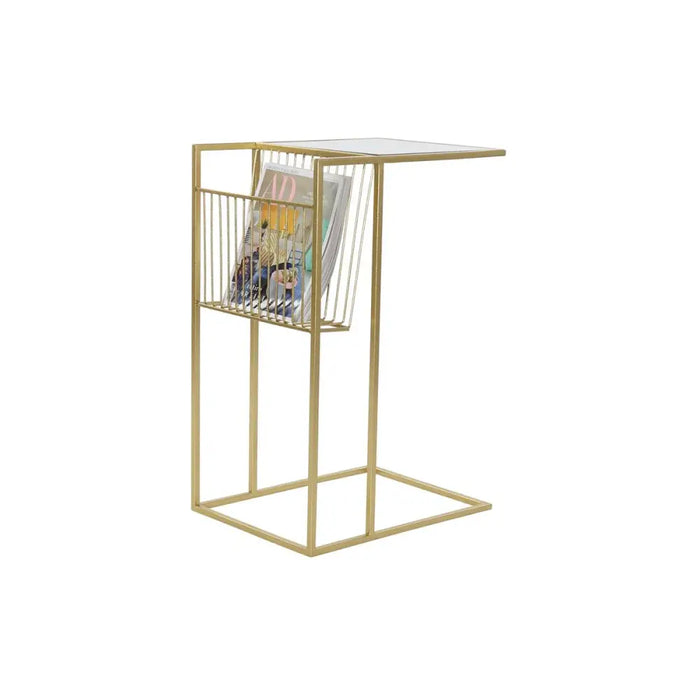 поставка за списания DKD Home Decor Златен Метал Огледало