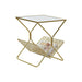 поставка за списания DKD Home Decor Златен Метал Огледало