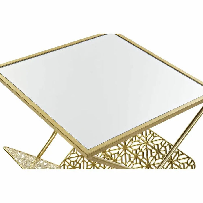 поставка за списания DKD Home Decor Златен Метал Огледало