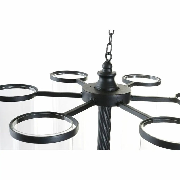 Поставка за свещ DKD Home Decor Черен Метал Кристал 53 x 53