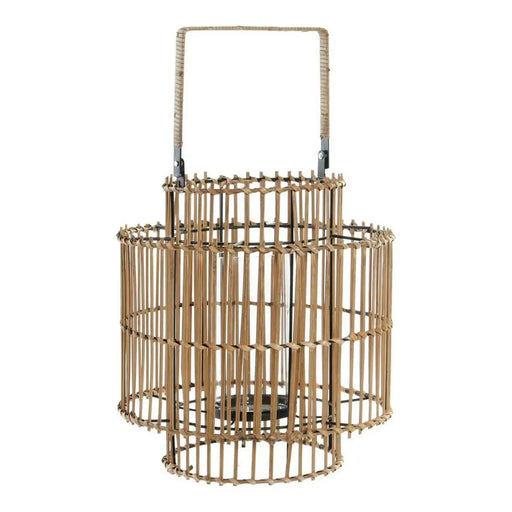 Поставка за свещ DKD Home Decor Естествен Метал Бамбук 30 x