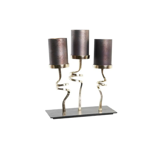 Поставка за свещ DKD Home Decor Кристал Алуминий (37 x 16 x