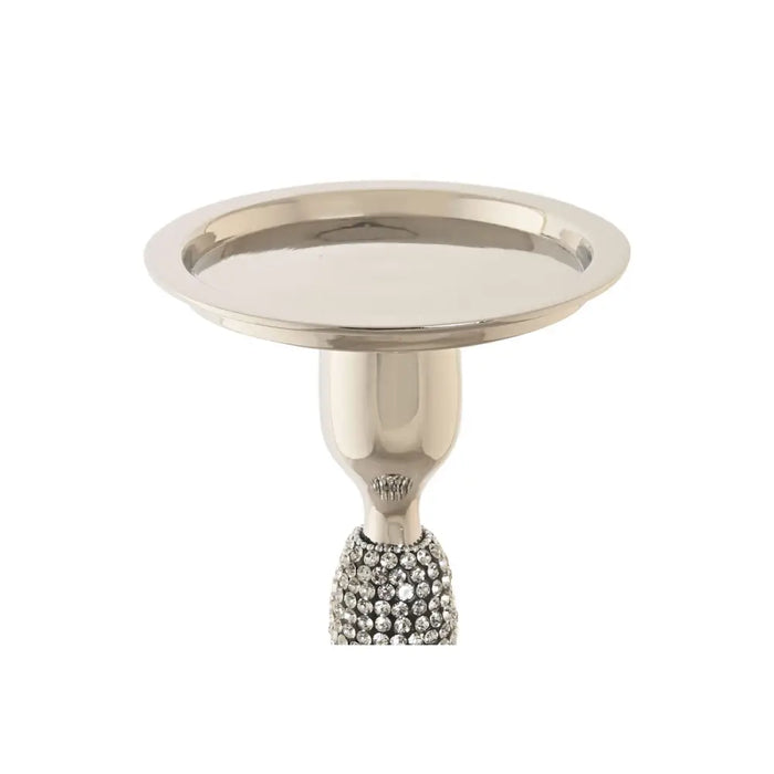 Поставка за свещ DKD Home Decor Сребрист Акрилен Алуминий