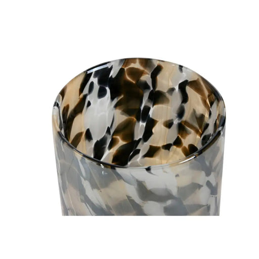 Поставка за свещ Home ESPRIT Черен Сметана Кристал 12 x 12