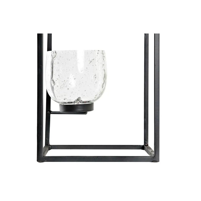 Поставка за свещ DKD Home Decor Кристал Черен Прозрачен 18