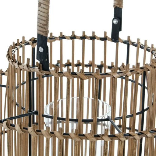 Поставка за свещ DKD Home Decor Естествен Метал Бамбук 30 x