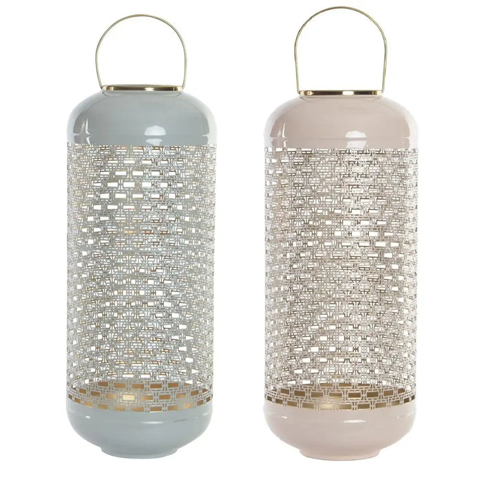 Поставка за свещ DKD Home Decor Син Розов Алуминий 24 x 24