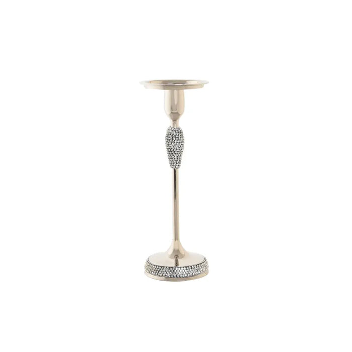 Поставка за свещ DKD Home Decor Сребрист Акрилен Алуминий