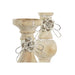 Поставка за свещ DKD Home Decor Дървен (9,5 x 9,5 x 28 cm)