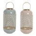 Поставка за свещ DKD Home Decor 24 x 24 x 46 cm Син Розов