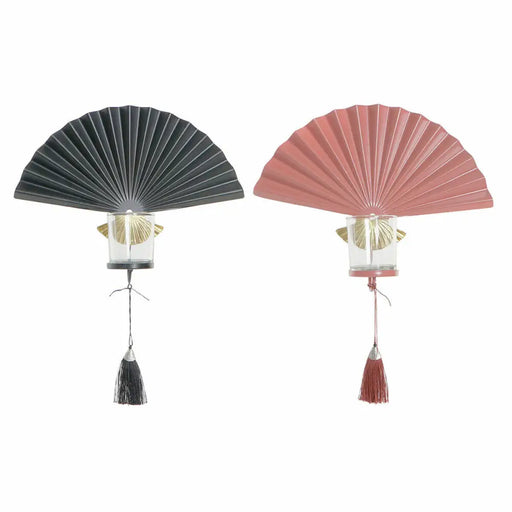 Поставка за свещ DKD Home Decor 8424001833344 Ветрило Черен