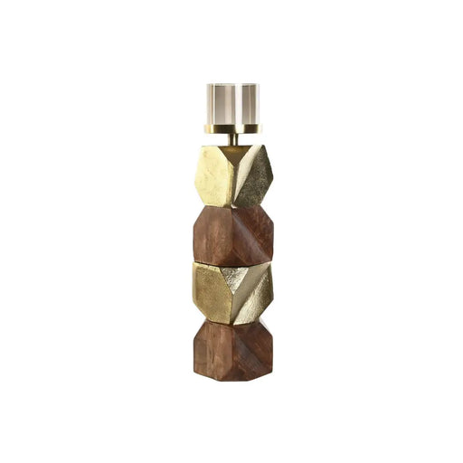 Поставка за свещ DKD Home Decor Кафяв Златен Алуминий