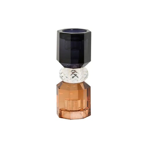Поставка за свещ Home ESPRIT Сив Кехлибар Кристал 5,5 X 5,5