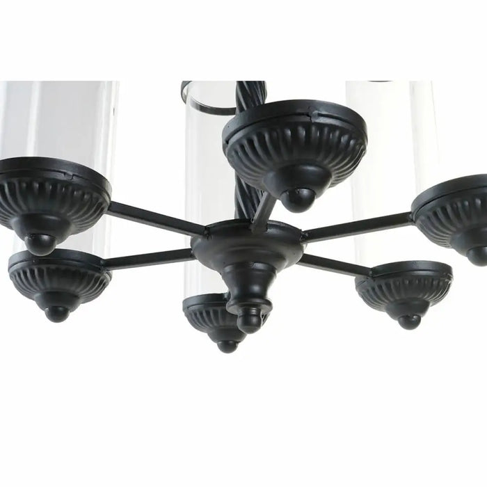 Поставка за свещ DKD Home Decor Черен Метал Кристал 53 x 53