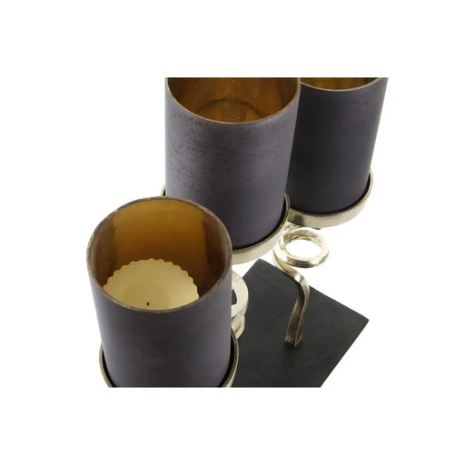 Поставка за свещ DKD Home Decor Кристал Алуминий (37 x 16 x