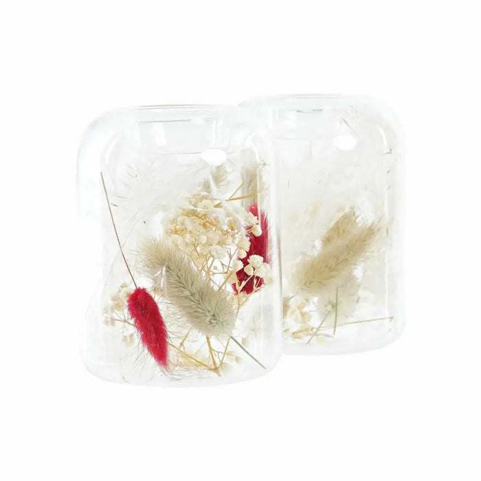 Поставка за свещ DKD Home Decor Сухо цвете 8 x 8 x 11 cm