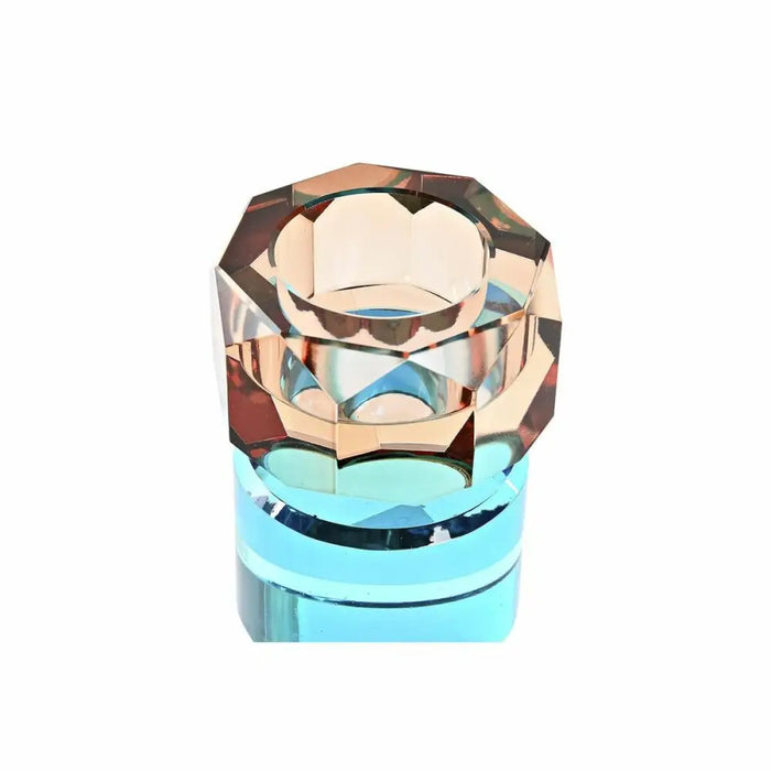 Поставка за свещ DKD Home Decor Зелен Кехлибар Двуцветен