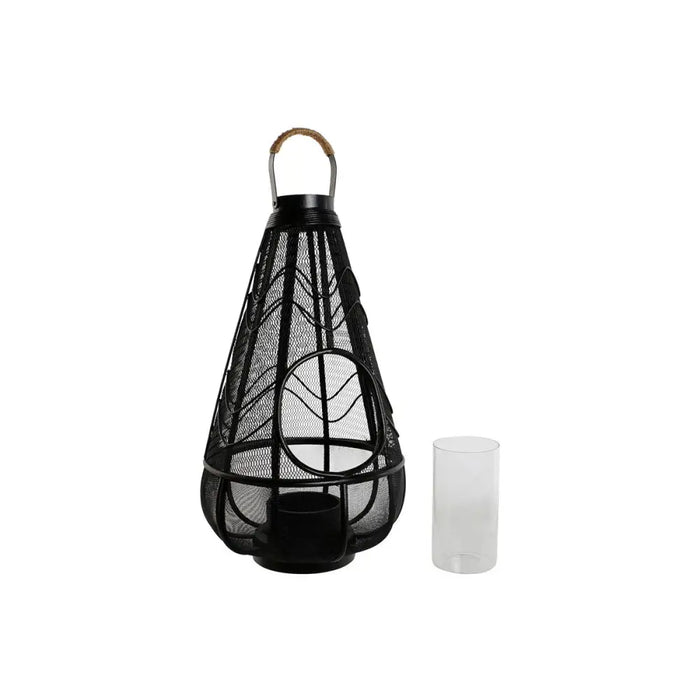 Поставка за свещ Home ESPRIT Черен Метал 28 x 28 x 50 cm