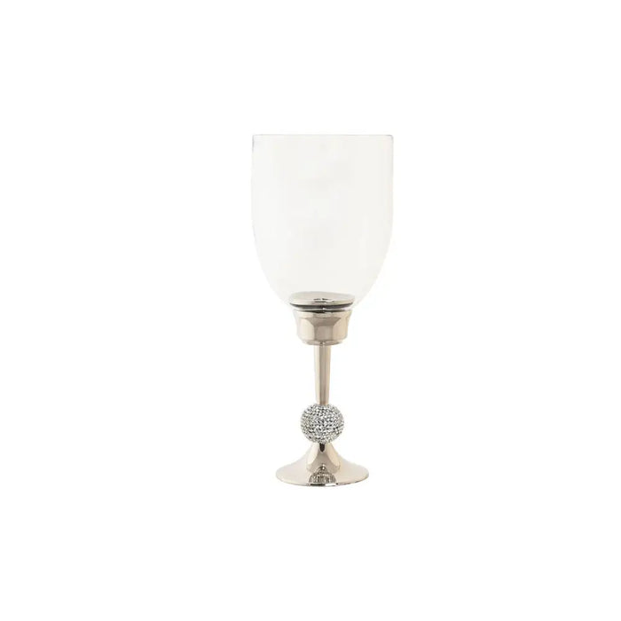 Поставка за свещ DKD Home Decor 16 x 16 x 41 cm Сребрист