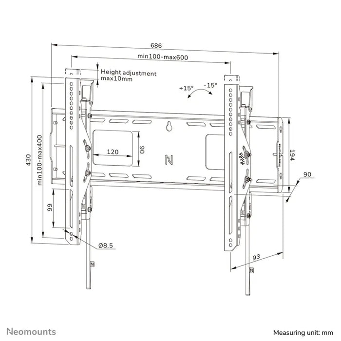 Поставка за телевизор Neomounts WL35-750BL16 42’’ 86’’