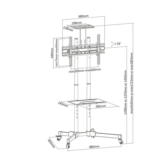 Поставка за телевизор TM Electron 37’’ 70’’ 50 kg