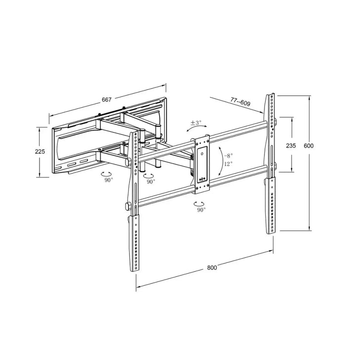 Поставка за телевизор TM Electron 90’’ 70 Kg