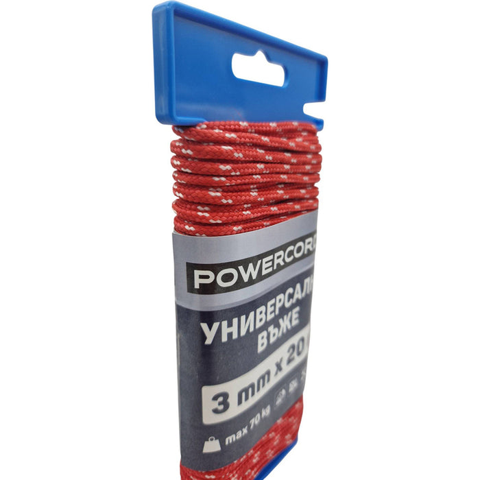 УНИВЕРСАЛНО ВЪЖЕ POWERCORD 3 ММ 20 М ЧЕРВЕНО