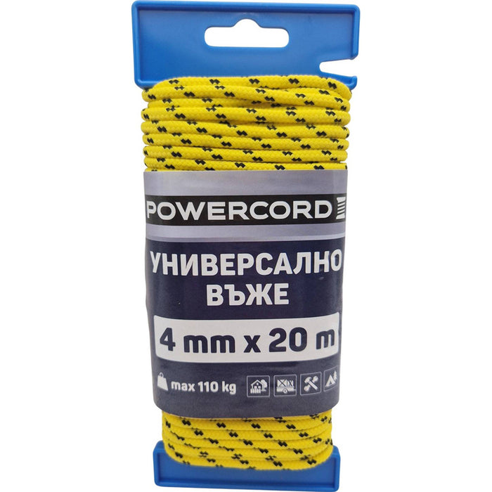 УНИВЕРСАЛНО ВЪЖЕ POWERCORD 4 ММ 20 М ЖЪЛТО
