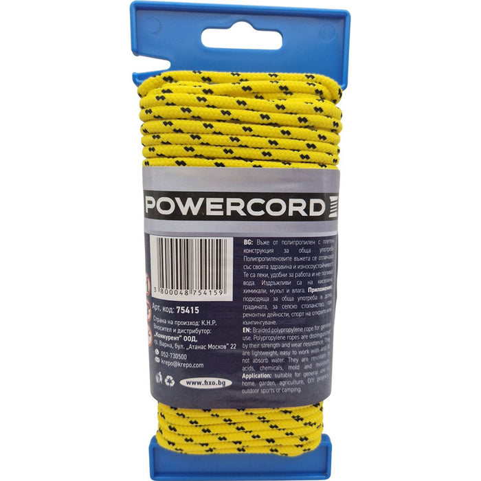 УНИВЕРСАЛНО ВЪЖЕ POWERCORD 4 ММ 20 М ЖЪЛТО