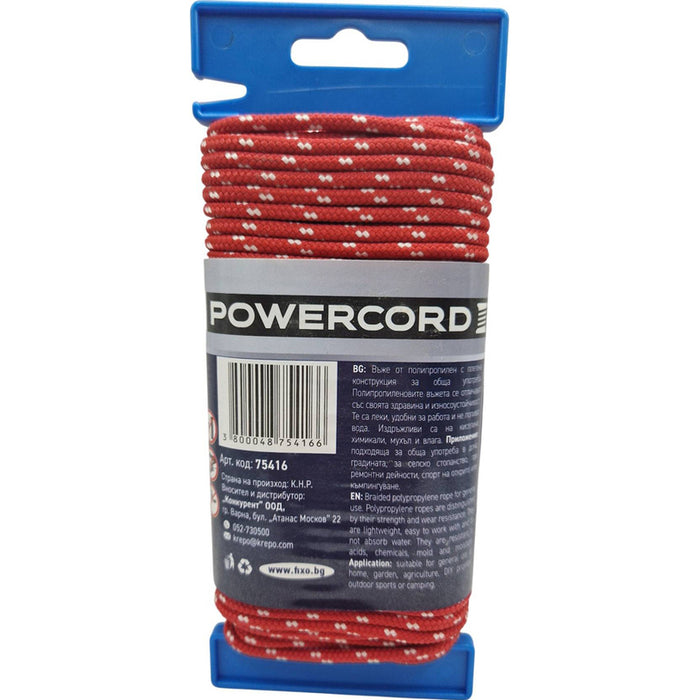 УНИВЕРСАЛНО ВЪЖЕ POWERCORD 4 ММ 20 М ЧЕРВЕНО
