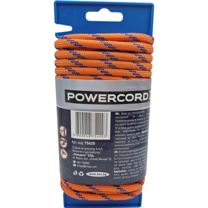 УНИВЕРСАЛНО ВЪЖЕ POWERCORD 6 ММ 10 М ОРАНЖЕВО