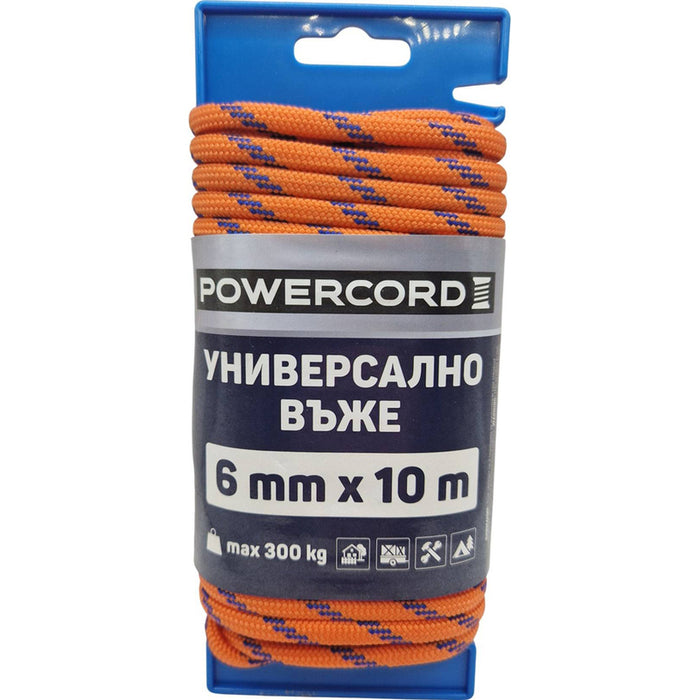 УНИВЕРСАЛНО ВЪЖЕ POWERCORD 6 ММ 10 М ОРАНЖЕВО