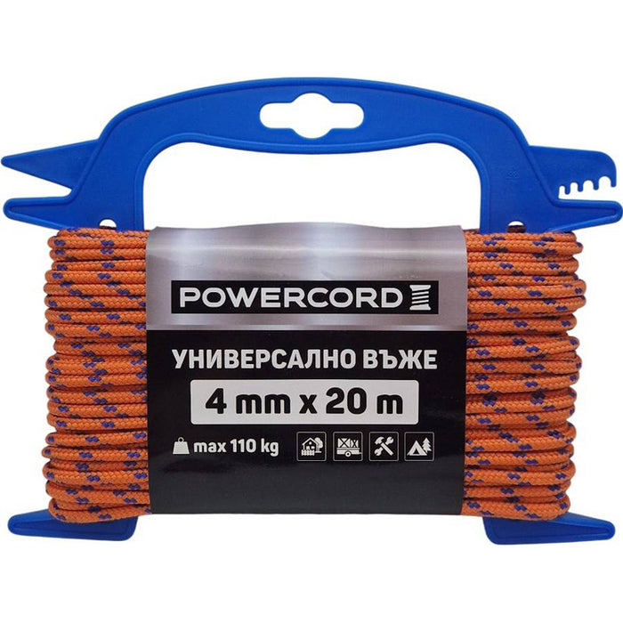 ВЪЖЕ ШИРОК ДЪРЖАЧ POWERCORD 4 ММ 20 М ОРАНЖЕВО