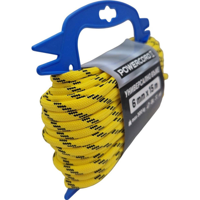 ВЪЖЕ ШИРОК ДЪРЖАЧ POWERCORD 6 ММ 15 М ЖЪЛТО