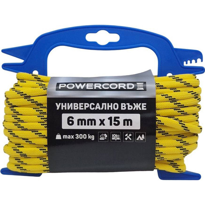 ВЪЖЕ ШИРОК ДЪРЖАЧ POWERCORD 6 ММ 15 М ЖЪЛТО