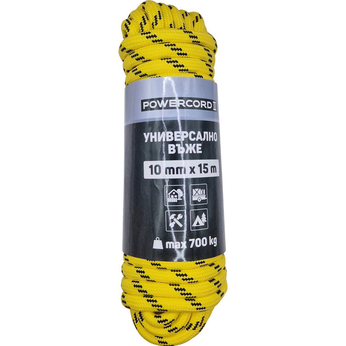 УНИВЕРСАЛНО ВЪЖЕ POWERCORD 10 ММ 15 М ЖЪЛТО