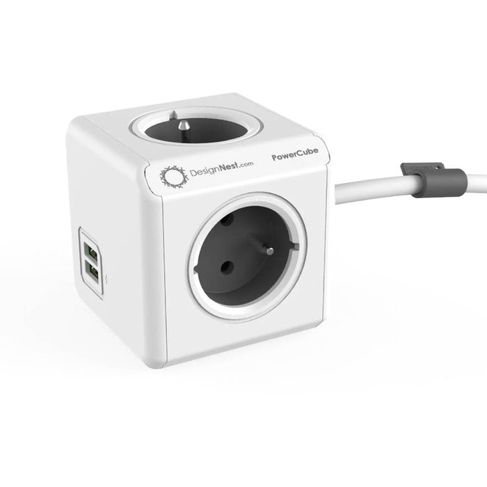 Разклонител POWERCUBE 4 ГН/3М USB/GR