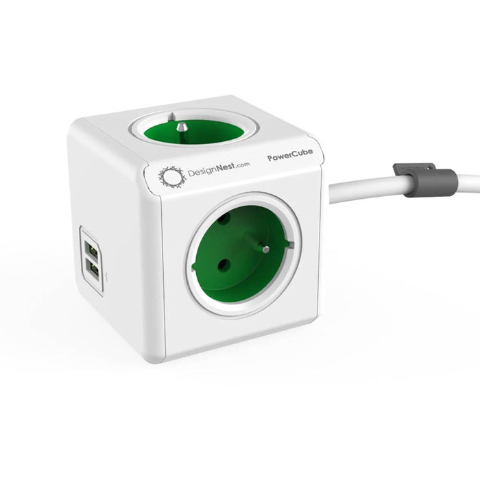 Разклонител POWERCUBE PC 1402GN 4 ГН. 2XUSB