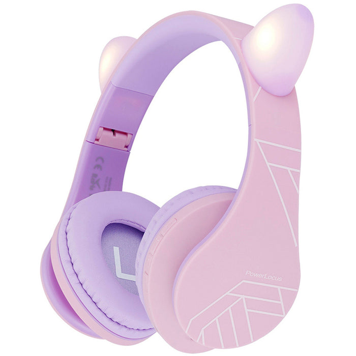 Стерео слушалки POWERLOCUS P2 KIDS CAT PINK/PUR