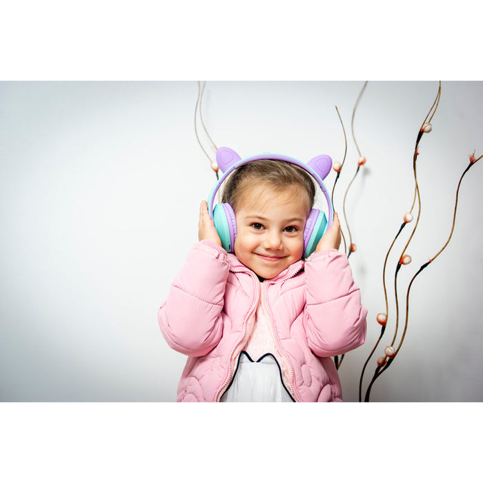 Стерео слушалки POWERLOCUS P2 KIDS CAT PUR/GREE