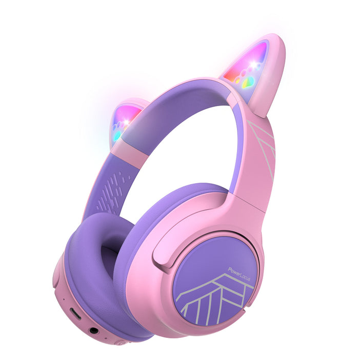 Стерео слушалки POWERLOCUS BOBO CAT KIDS PINK/PUR