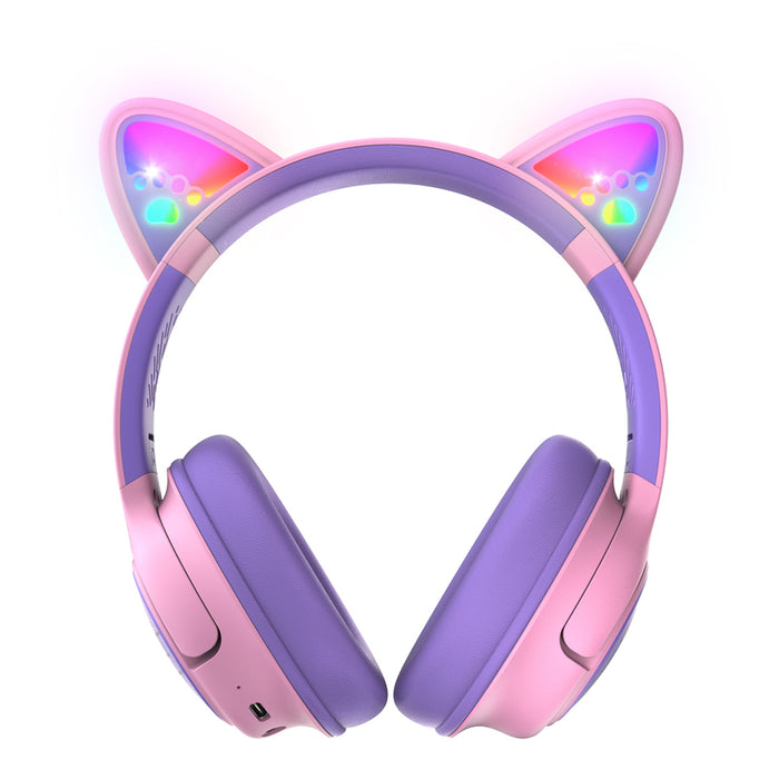Стерео слушалки POWERLOCUS BOBO CAT KIDS PINK/PUR